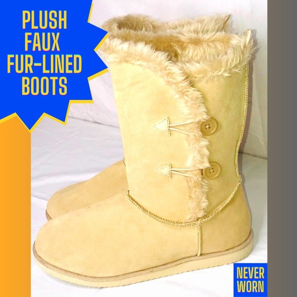 Faux-Suede Cozy Boots - Picture 1 of 5